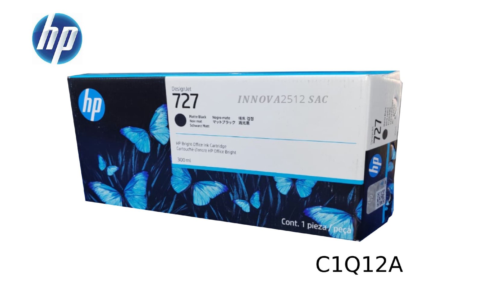 Tinta Hp 727 Matte Black C1Q12A Designjet T1500, T920, T2500.